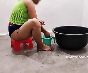 A guy with a huge cock having wild sex with a cougar in a bathroom Desi bhabhi