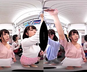 Packed in a Train Car and Surrounded by Nothing but Women! - Public Schoolgirl Voyeur