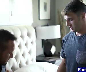 Naughty stepdad brings a jockstrap for his stepson