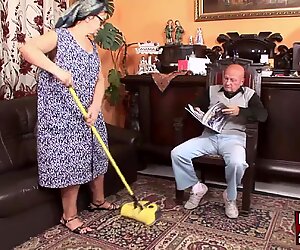 EVASIVE ANGLES She brings in a black dude who is more than happy fingering and licking her hairy muff, until he fucks her good and ends up giving her a blinding interracial facial.