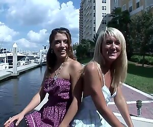 Two kinky bitches flash their tits and butts in the street