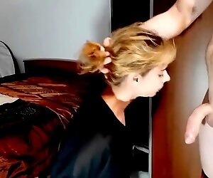 STEP SISTER DEEP THROATS AND SUCKS UP HUGE CUM LOAD OF HER PERVERT BROTHER