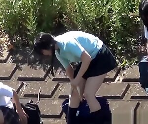 Kinky Teens Pee Outside