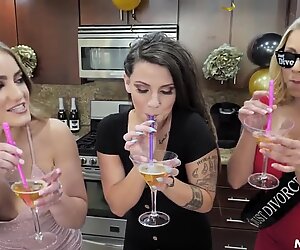 Freshly Divorced Woman And Young Friends Having 3some