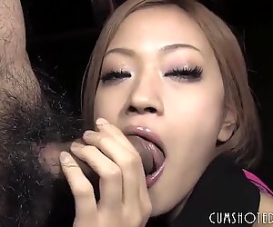 uncensored japanese ASIAN teen FINISH BLOWJOB cum swallow JAV cum in mouth oriental fellatio