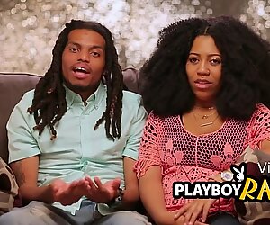 Two hot babes blowing fat cock