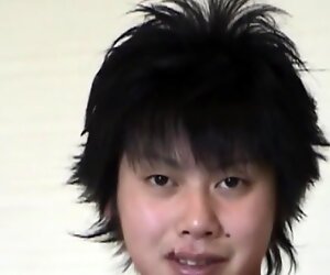 I made a college student model, Tomotsugu (5'_ 7&quot_ - 132 lbs. - 22 years old), cum with slippery lotion and a hand job.